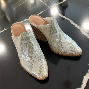 Metallic Print Mules - Nice Looking